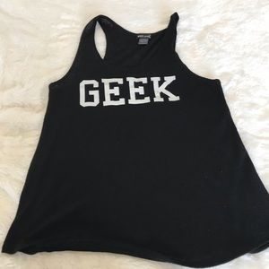 Geek racerback tank semi sheer